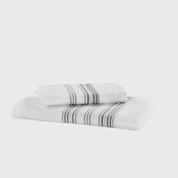 Hamam Meyzer Towel grey white stripe light weight 100% cotton