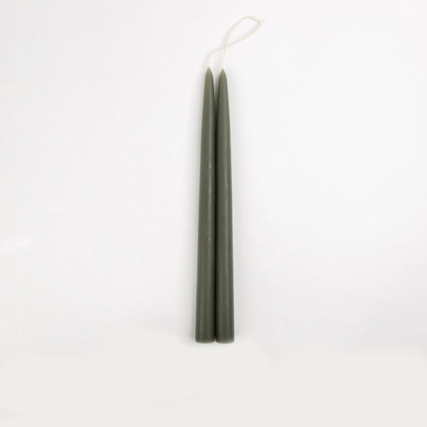 Floral Society dripless taper candles moss