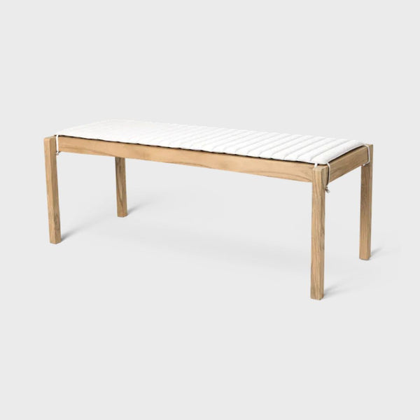 AH912 Outdoor Table Bench with Cushion, FSC™-certified teak, untreated, Designed by Alfred Homann for Carl Hansen & Søn