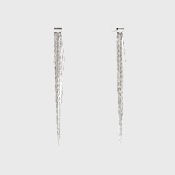 sterling silver 2.5" strands delicate earrings feminine Nyc handmade  