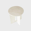 Audo Androgyne Side Table in White Metal with Marble Crystal Rose