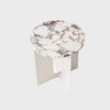 Audo Androgyne Side Table in White Metal with Marble Viola