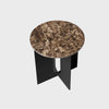 Audo Androgyne Side Table in Black Metal with Emperador Dark Marble