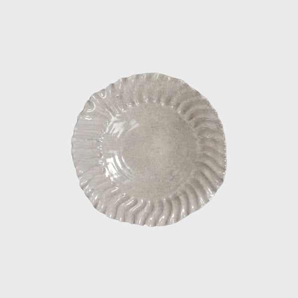 Jars Ceramic Dashi plate large in white quartz craquele