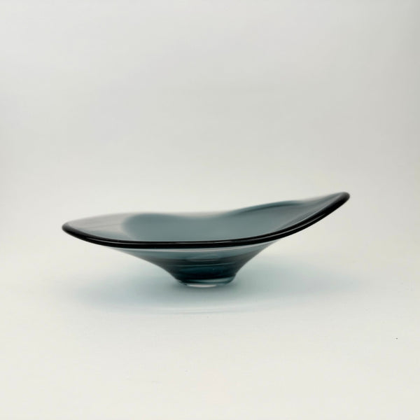 Gary Booker hand blown glass bowl in deep ocean