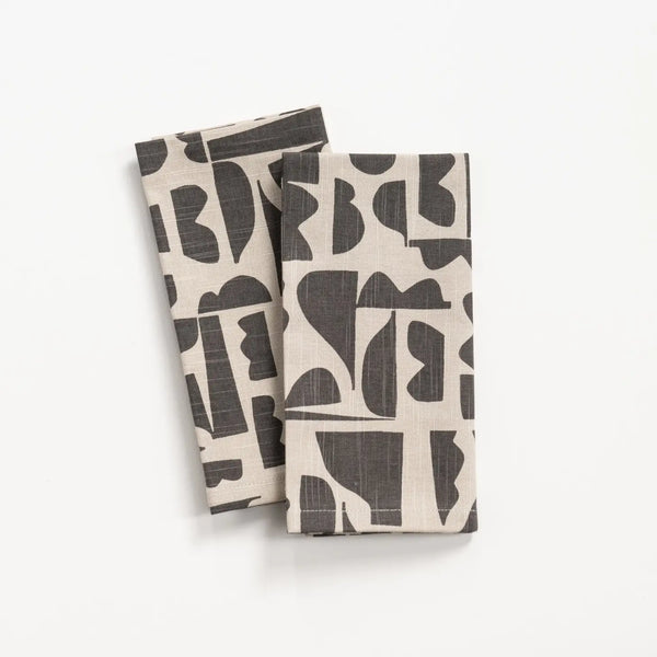Skissa Napkin grey by Lotta Jansdotter 100% cotton made in India