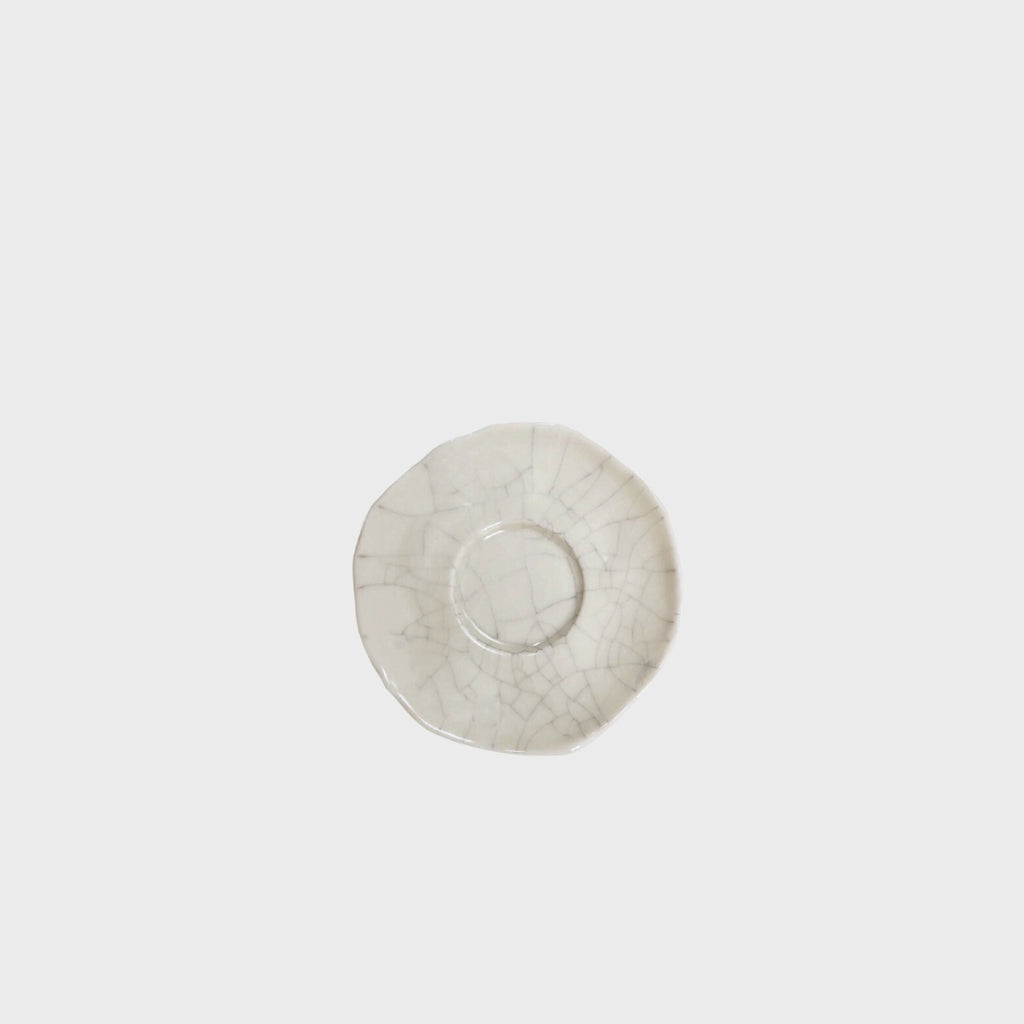 Jars Ceramist's Dashi saucer in white quartz craquele
