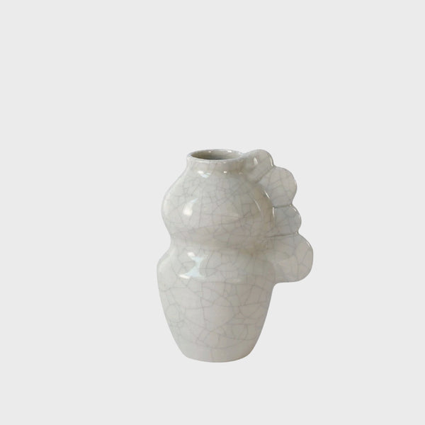 Jars Céramist's Medee vase in white quartz craquele