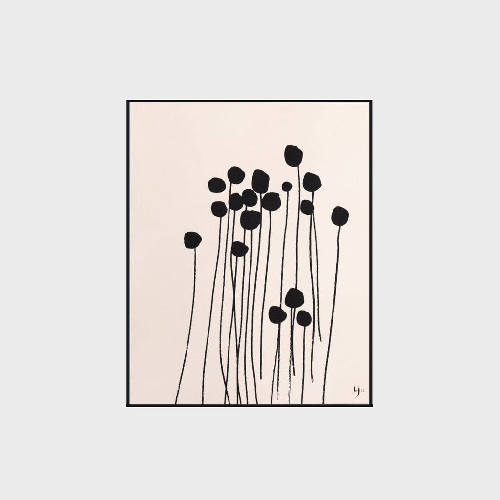 Lotta Jansdotter Abo Print print poppies natural flower print white and black print art