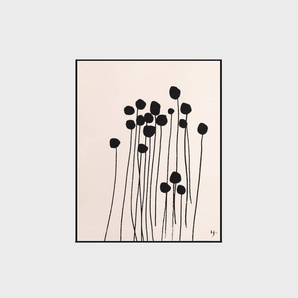 Lotta Jansdotter Abo Print print poppies natural flower print white and black print art