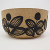 Floral Serving Bowl speckled clay handpainted black collaboration between Lotta Jansdotter and Lauren of MCFBK