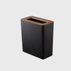 yamazaki rin rectangular trash bin in black