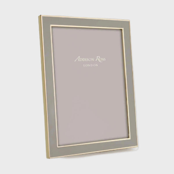 Taupe Enamel Picture frame with Gold trim. 4x6, 5x7 Addison Ross