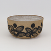 Floral Serving Bowl speckled clay handpainted black collaboration between Lotta Jansdotter and Lauren of MCFBK