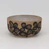 Floral Serving Bowl speckled clay handpainted black collaboration between Lotta Jansdotter and Lauren of MCFBK