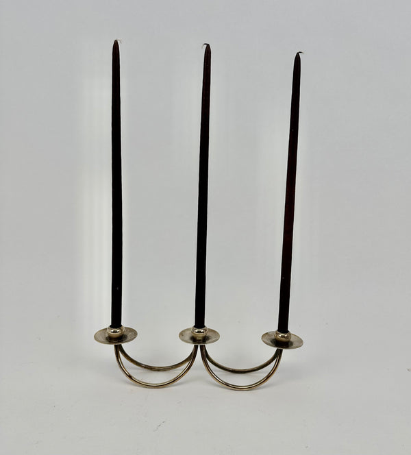 Carl Cohr Silver Plated Candle Holder Trio