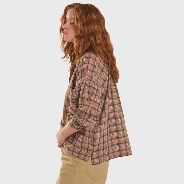 Louise Blouse No 708 Moismont puffed sleeve pink check
