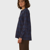 Unisex nina blouse moismont designed in paris made in france navy check soft casual longer back