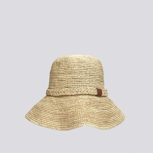 Maison N.H. rebecca hat rafia summer style natural woven fiber braided hat band