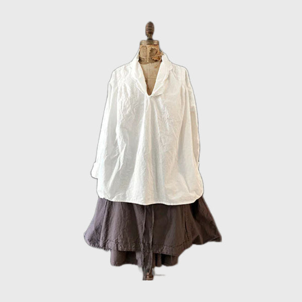 Pip Squeak Chappeau over the head top with scalloped collar and unfinished edges cotton