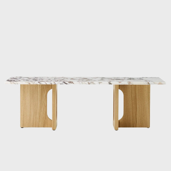 Androgyne Lounge Table in Natural Oak with Calcatta Tabletop