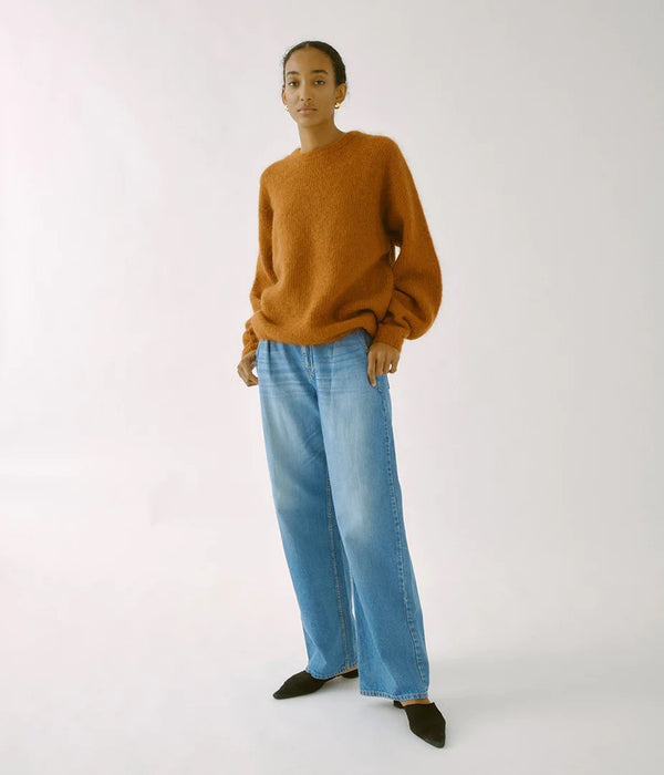 SAYAKA DAVIS mohair cocoon sweater in cognac