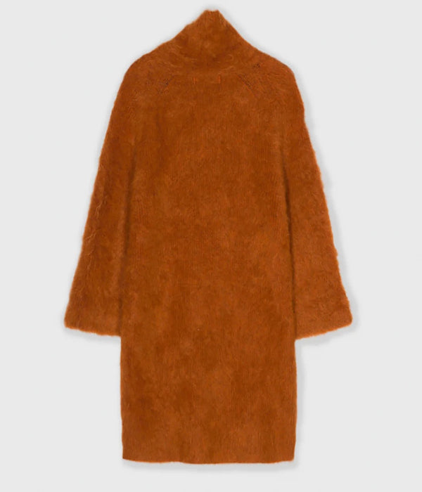 SAYAKA DAVIS mohair knit dress in cognac