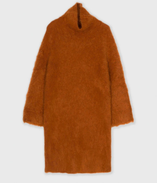 SAYAKA DAVIS mohair knit dress in cognac