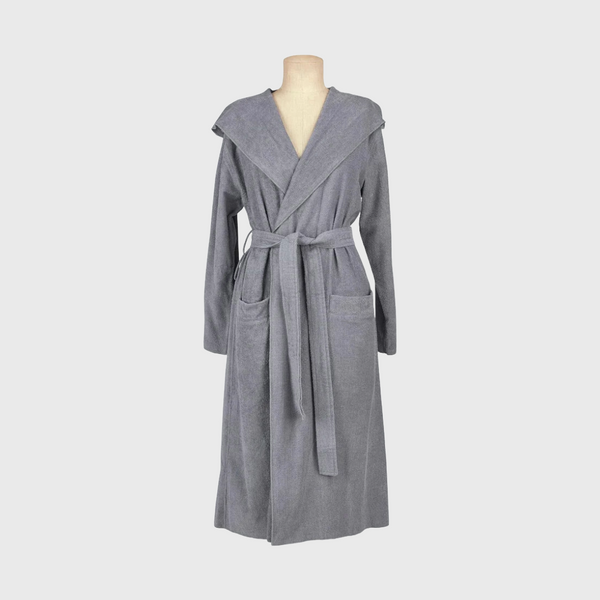 haman meyzer 100% cotton bath robe dark grey