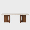 Androgyne Lounge Table in Walnut with Kunis Breccia Sand Tabletop