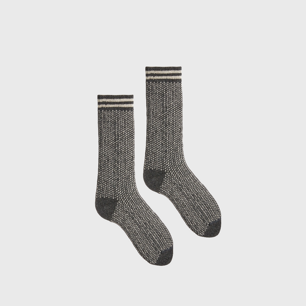Lisa B men's nordic wool cashmere crew socks charcoal