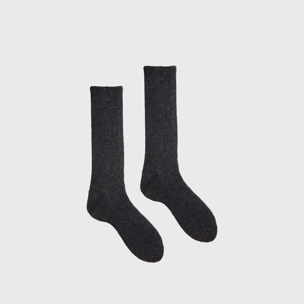 lisa b women's wool cashmere crew socks charcoal