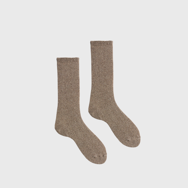 lisa b women's wool cashmere crew socks mushroom