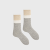 Lisa b colorblock women's cashmere crew sock light grey heather