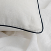 Cultiver Piped Linen Duvet Cover White and Navy