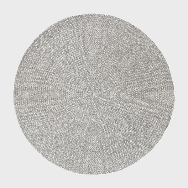 Braided wool rug chalk armadillo 4', 5', multiple sizes accent plush