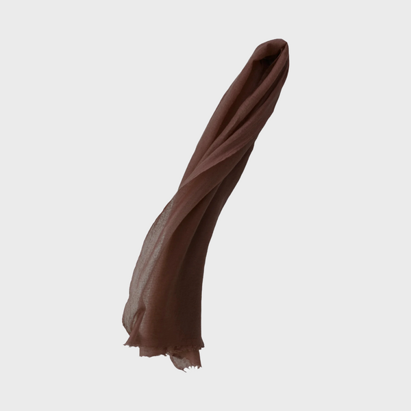 Meg Cohen Cashmere lightweight Whisper Scarf Chocolate