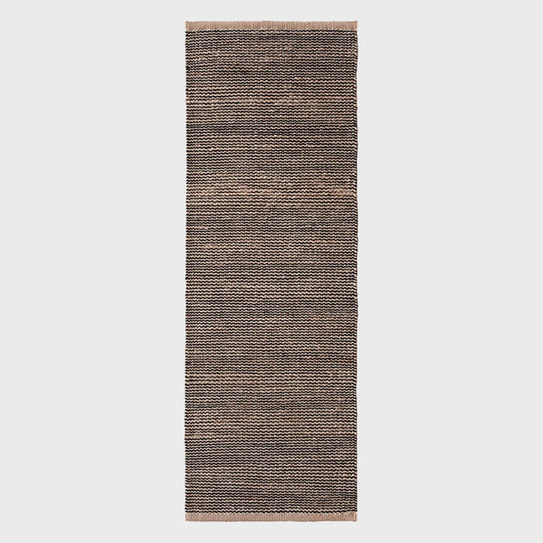 drift runner natural and black color woven rug