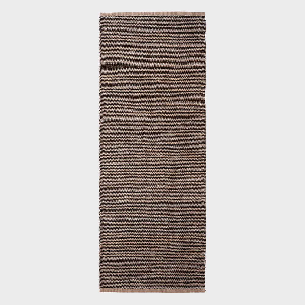 drift runner rug woven natural and black