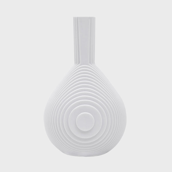 Drop vase designed by Vibeke Rytter for architect made white porcelain