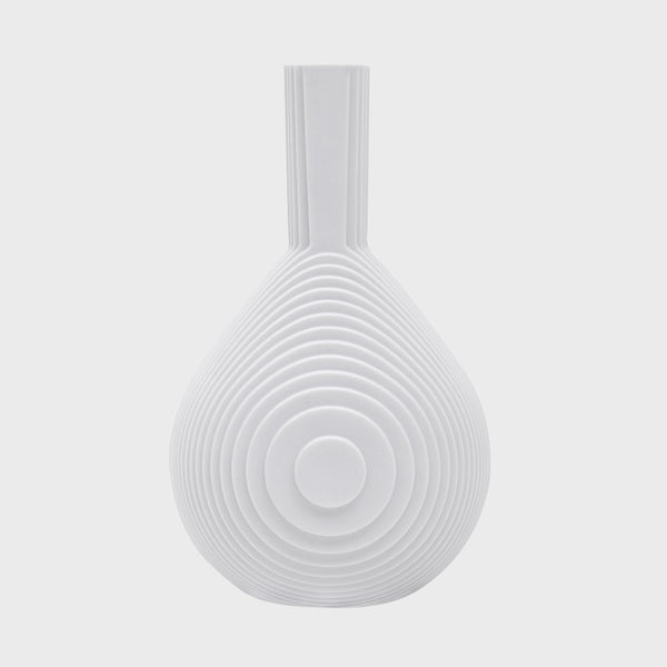 Drop vase designed by Vibeke Rytter for architect made white porcelain