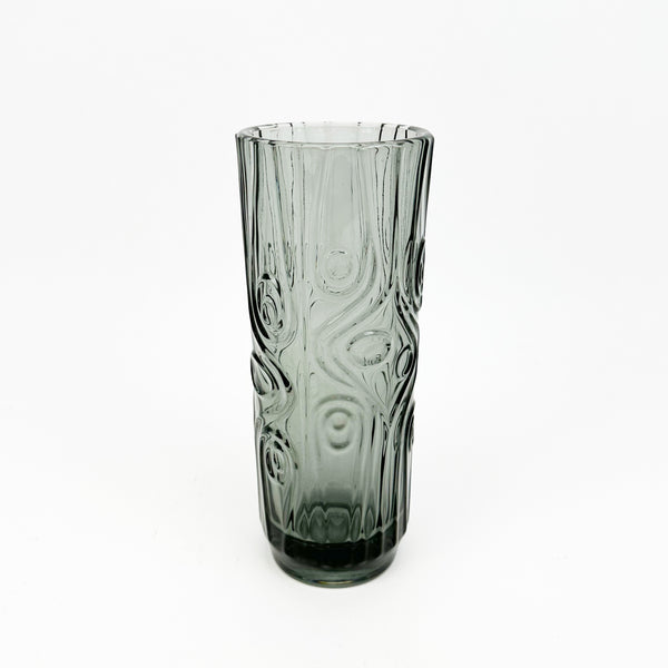 vintage smoke caste glass vase