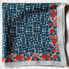 Les Vagabonde square cotton scarf perspective coral designed in france hand printed in India