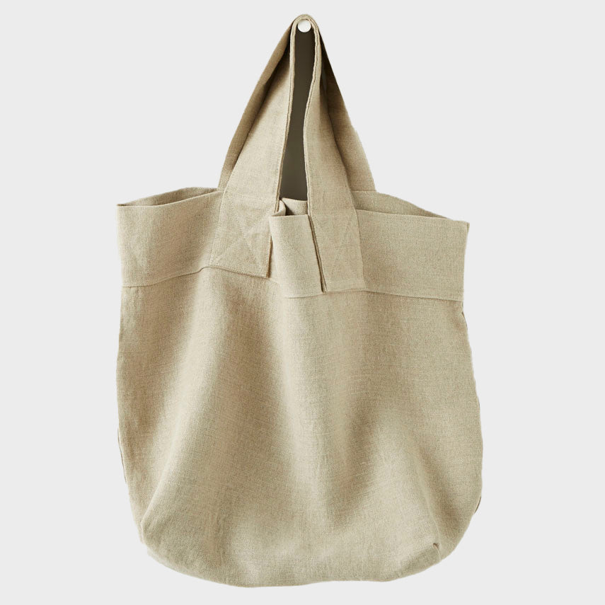 Charvet washed linen tote natural