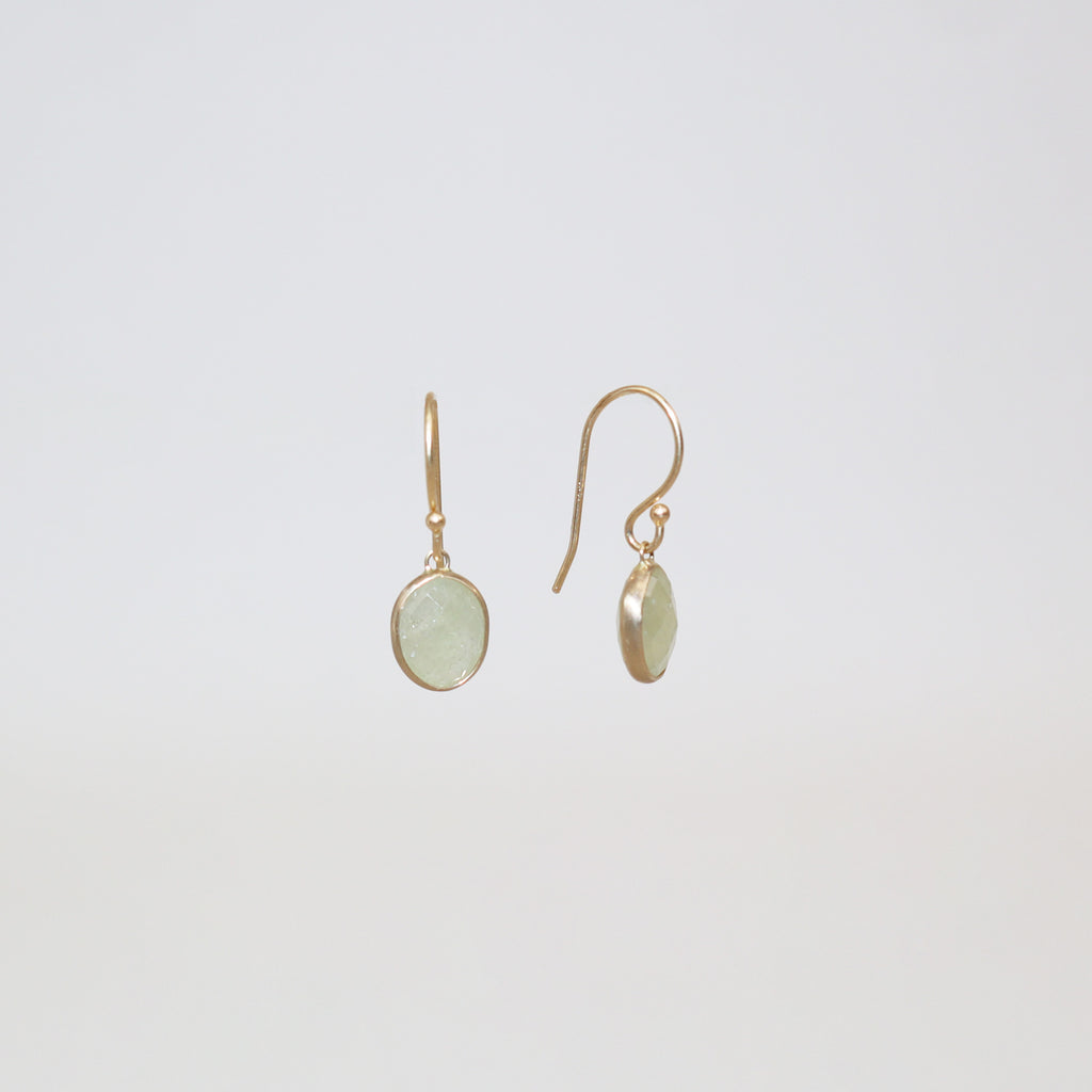 Margaret Solow Linen Sapphire Drop Earrings handmade jewelry 14k gold