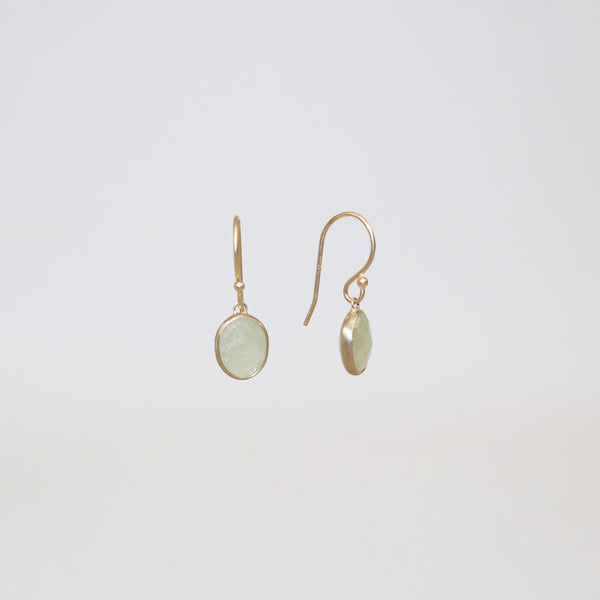 Margaret Solow Linen Sapphire Drop Earrings handmade jewelry 14k gold