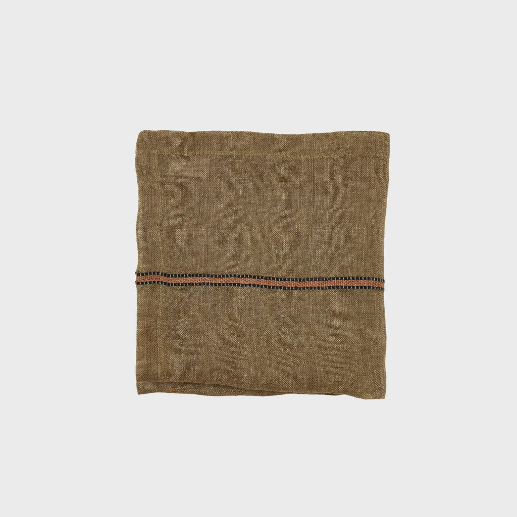 Libeco Marie napkin made in belgium bronze stripe