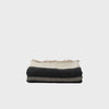 Libeco Marshall Throw black and tan fringe throw blanket made in belgium