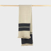 Libeco Marshall Throw black and tan fringe throw blanket made in belgium