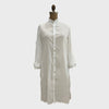 pipsqueak chapeau collarless shirt dress white made in brooklyn